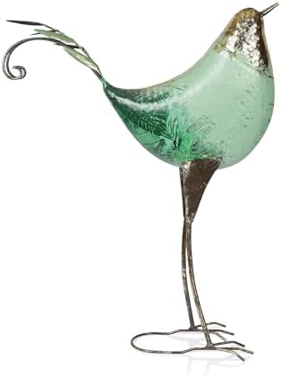 Alpine Corporation MCC704 Chin-Up Metal Bird Outdoor Décor Statue, Whimsical Animal Décor for Patio & Garden, 20" H, Green - Image 6