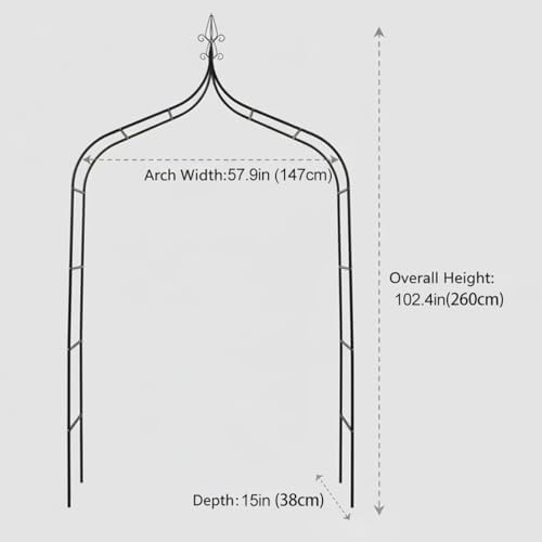 Thick Gothic Pointed Metal Garden Arch Rust-Proof for Climbing Vines Roses - Image 4