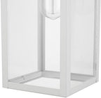 Globe Electric 44836 Bowery 1-Light Outdoor Indoor Wall Sconce, Matte White, Clear Glass Shade - Image 4