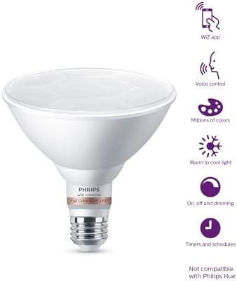 PHILIPS Smart 120W PAR38 Color LED Light Bulb 2-Pack - Connects to Your Wi-Fi - E26 Smart Bulb - Control with Voice or App + Activate with Motion - Matter Compatible - Image 3