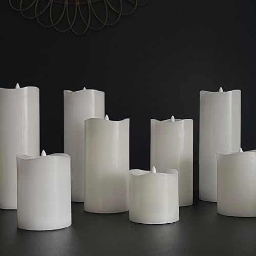 Stonebriar LED Pillar Candles — Remote & Timer, Real Wax Flameless Candles for Home Décor, Weddings & Events, Pack of 6, White, 3" x 8" - Image 7