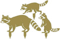 RealSteel - Garden Art Raccoon Family 3 Pack | Metal Yard Decor | Outdoor Garden Stakes | Wildlife Animal Decor | Custom Steel Art | Rust Resistant | Lawn Ornaments for Garden & Pathways (Gold) by RealSteel