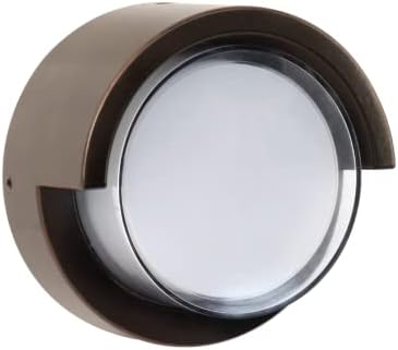 Feit Electric Outdoor LED Wall Sconce, Round Wall Mount Light Fixture, Dusk-to-Dawn, 5000K Daylight, Hardwired, Bronze Finish, Polycarbonate Lens, 50,000-Hour Lifetime, S5RWM/850/DD/BZ by FeitElectricCompany
