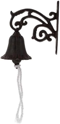 Rustic Cast Iron Wall Hanging Bell, Vintage Door Bell Xmas by CATIEBYE