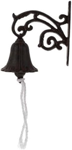 Cast Iron Vintage Wall Mounted Door Bell, Manually Shaking Hanging Bell by JEWEDECO
