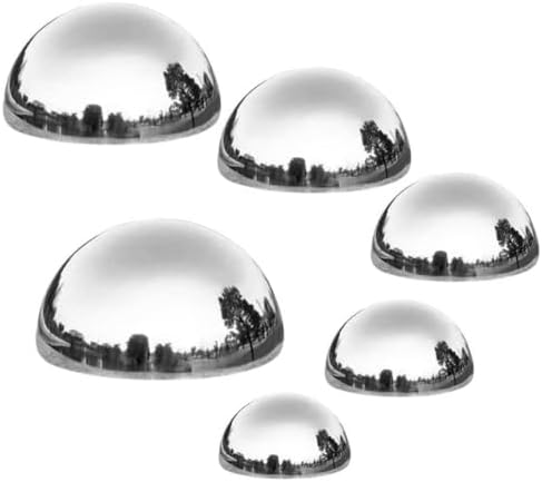 MERRYHAPY 6Pcs Stainless Steel Mirror Surface Garden Hemisphere Balls Hollow Gazing Globes Outdoor Lawn Reflective Decor Sphere by MERRYHAPY