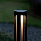 Round Black LED Garden Aluminum Light, Decorative Outdoor Bollard Light for Garden, Pathway, and Driveway - Image 4