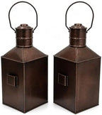 Metal Port & Starboard Lanterns Set of 2 Ship Oil Lamps Nautical Light Ship Lanterns, with Red and Green Fresnel Lenses, Antique Copper Finish Maritime Navigation Lights for Coastal - Image 2