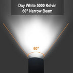 15W Outdoor LED Spotlight with Stake, Plug-in 120V, IP65 Waterproof, 5000K Daylight, 1350 Lumens, 60° Beam, 4-ft Cord, Flag, Tree, Garden, Landscape Light - Image 6