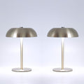 2 Pack Cordless Mushroom Table Lamp, Rechargeable, Dimmable 3 Color, Silver by JHWDHDTableLamp
