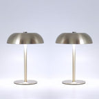 2 Pack Cordless Mushroom Table Lamp, Rechargeable, Dimmable 3 Color, Silver by JHWDHDTableLamp
