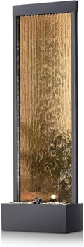 Alpine Corporation 72" Bronze Mirror Waterfall Fountain with LED Lights by Unknown