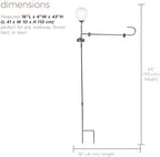 Alpine Corporation 43" Tall Solar Lighted Globe Garden Flag Holder Stakes with Decorative LED Lights - Image 4