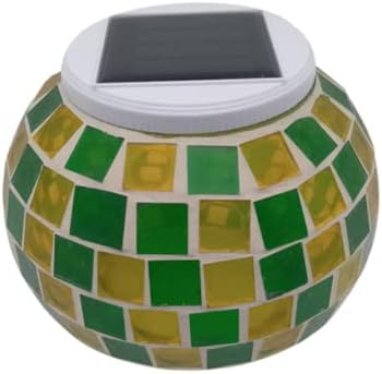 Solar Outdoor Table Lamp, Solar Powered Mosaic Glass Ball Garden Lights Waterproof Color Changing Mood Night Lights (L) - Image 2