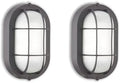 WISBEAM 2 Pack LED Bulkhead Light, Outdoor Bulkhead LED Wall Light, Dimmable, 6W Replace 60W, 450 Lumen 3000K Daylight White 80CRI, Water-Proof, ETL Rated by WISBEAM