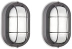 WISBEAM 2 Pack LED Bulkhead Light, Outdoor Bulkhead LED Wall Light, Dimmable, 6W Replace 60W, 450 Lumen 3000K Daylight White 80CRI, Water-Proof, ETL Rated by WISBEAM