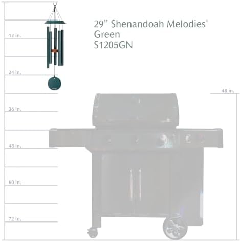 Shenandoah Melodies by Wind River - 29 inch Green Wind Chime for Patio, Backyard, Garden, and Outdoor décor (Aluminum Chime) Made in the USA - Image 6