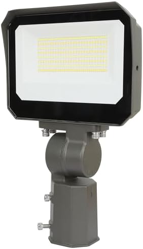 LAMPHOME LED Flood Lights Outdoor 35/60/80W and 3000/4000/5000K Adjustable 10400Lm,Dusk-to-Dawn Sensor o Dawn Flood Light for Yard, Garage, Garden,UL Listed,Includes Knuckle Mount by ULL