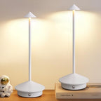 Modern Cordless Table Lamp Set of 2, White Portable LED Desk Lamps by NEWSEE
