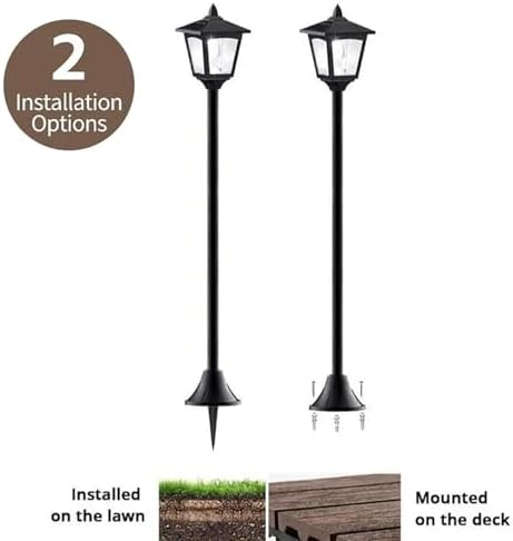 Solar Lamp Post Lights Outdoor 2 Pack 40 Inch, Vintage Waterproof LED Lights for Garden Patio Pathway Yard - Image 4