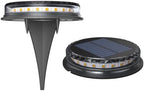 Solar Ground Lights LED Warm White 17 Beads IP68 Outdoor Landscape Disk Light for Pathway Yard Deck Patio Walkway (8 PCS) - Image 3