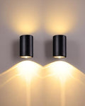 pearlstar 2Pack Solar Wall Lights Outdoor Up & Down Sconce 5.9" Cylinder by pearlstar