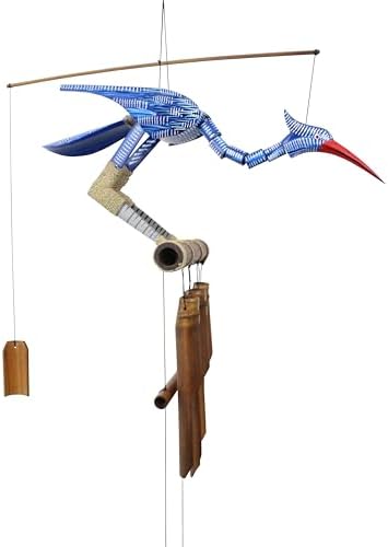 Cohasset Gifts Bamboo Wind Chimes | Natural Soothing Melodic Tones | Wood Outdoor Home Decor for Patio or Garden | Thoughtful Gift or Hang on Your Own Deck| #147B “Happy” Bobbing Head Bird Wind Chime by CohassetGiftsGarden