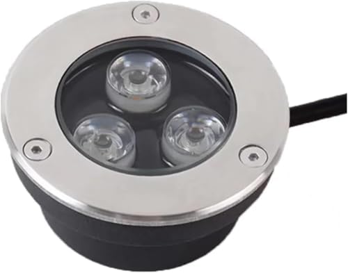 Ultra Thin Walkover Lights Terrace Garden 3W LED Buried Light IP68 Waterproof 304 Stainless Steel for Lawn, Swimming Pool, Pong Lighting(Yellow,12V) by Unknown
