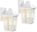 Darkaway Outdoor Sconce Lights Wall Light Fixtures, Front Porch Light Outdoor Wall Anti-Rust Waterproof Aluminum with Glass Exterior Light Fixture for Patio, Yard, Doorway, Garage (2 Pack, White) by Darkaway