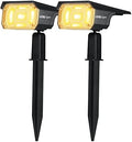 LEREKAM 40 LEDs Spotlights,IP65 Waterproof Solar Powered Landscape Spotlights 2-in-1 Wall Light, Outdoor Landscaping Lights Auto On/Off for Yard Garden 2Pack Warm-White by LEREKAM