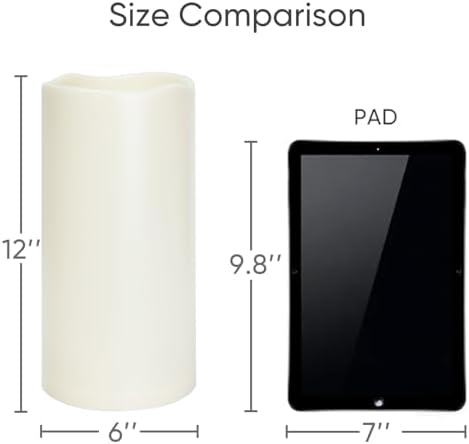Homemory 6" x 12" Extra Large Outdoor Waterproof Candle with Auto 6H Timer - Image 3