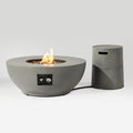 37'' Round Propane Fire Pit Table Set with Hidden Tank Cover - 2-Piece Outdoor Patio Heater, ETL Certified Steel Firepit for Backyard, Deck, Garden (Gas Tank Not Included). by Senjoys