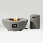 37'' Round Propane Fire Pit Table Set with Hidden Tank Cover - 2-Piece Outdoor Patio Heater, ETL Certified Steel Firepit for Backyard, Deck, Garden (Gas Tank Not Included). by Senjoys