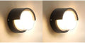 2‑Pack 12W Black Round Outdoor Wall Sconce, 3000K Warm‑White Wall Lantern for Courtyard Yard by Scpitw