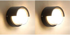2‑Pack 12W Black Round Outdoor Wall Sconce, 3000K Warm‑White Wall Lantern for Courtyard Yard by Scpitw