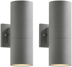 mirrea 12" Modern Outdoor Porch Light in 2 Lights, 2 Pack, Metallic Gray by mirrea