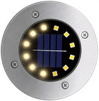 Ground Lights, 8/20LED Solar Disk Light Outdoor Garden Underground(8LED-Warm White) - Image 3