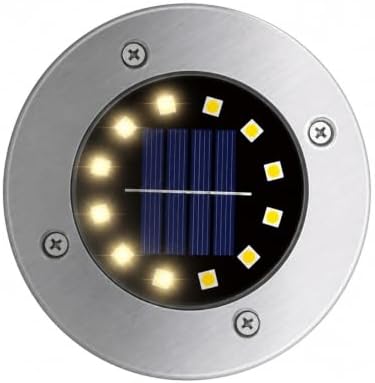 Ground Lights, 8/20LED Solar Disk Light Outdoor Garden Underground(8LED-Warm White) - Image 3