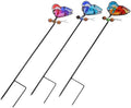 Hemoton 3pcs Butterfly Garden Stakes with Iron and Glass for Outdoor Patios by HEMOTON