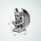 OLOMA Fantasy Guardian Gargoyle Concrete Garden Statue Gothic Beast Sculpture Handmade Cement Mythical Creature Figurine Outdoor Yard Decor Lawn Patio Porch Halloween Medieval Ornament - Image 6