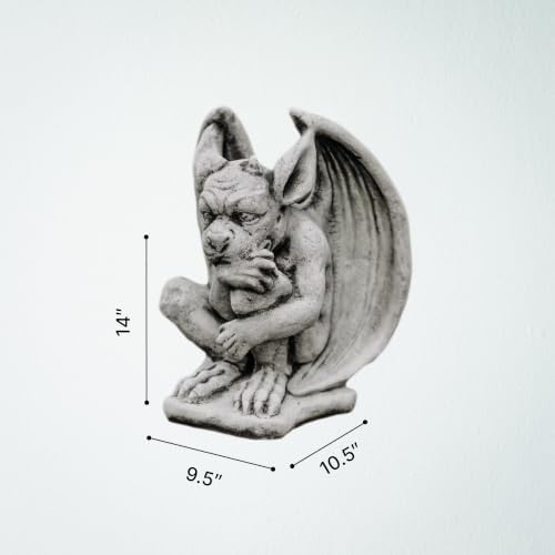 OLOMA Fantasy Guardian Gargoyle Concrete Garden Statue Gothic Beast Sculpture Handmade Cement Mythical Creature Figurine Outdoor Yard Decor Lawn Patio Porch Halloween Medieval Ornament - Image 6