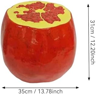 12.2" Pomegranate Stool Garden Statue Concrete French Country Decor - Image 2