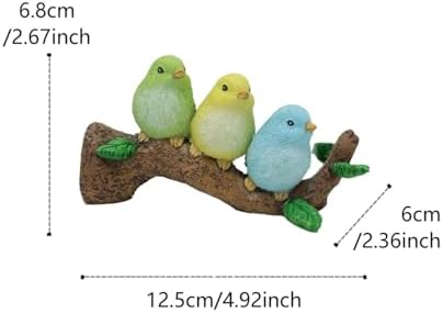 Decor for Outside Tree Hugger with Triple Birds on Branch Hanging Garden Statue Back Yard - Image 2