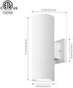 mirrea 12" Modern Outdoor Porch Light in 2 Lights, 2 Pack, Matte White - Image 2