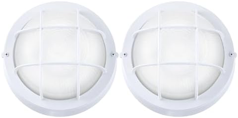 GRUENLICH LED Bulkhead Light, 8" Round Aluminum, 5000K, White, 2 Pack by GRUENLICH