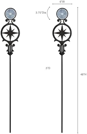 Touch of Class Pathways Driveway Marker, Compass Star, Black, Set of 2 - Image 3