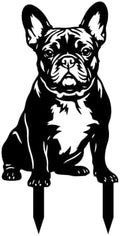 Dog Metal Garden Stake - Weatherproof Dog Silhouette Yard Art, Decorative Outdoor Sign for Lawn & Patio, Heartfelt Gift for Soft French Bulldog Lovers(Sit,14") by VORISCAPE