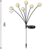 4PK 32LED Solar Garden Lights Outdoor, Dandelion Solar Lights Outdoor, IP65 Waterproof Firefly Light Outside Decor for Patio Pathway, Sway by Wind for Fairy Garden Dandelion Decorations, Warm White - Image 3