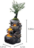Tolevoit Tabletop Water Fountain with LED Lighting for Indoor Decor and Ambiance Relaxation Soothing Sound Waterfall Indoor Zen Relaxation for Office Home Decorations Growing Plants by Yourself - Image 2