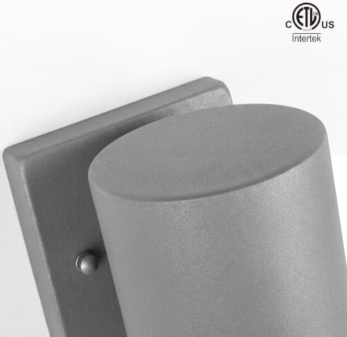 mirrea 7" Modern Outdoor Porch Wall Light, Matte Gray, Pack of 2 - Image 4